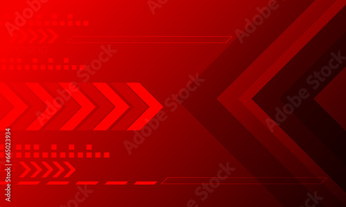 red arrow element connecting hi tech technology abstract background