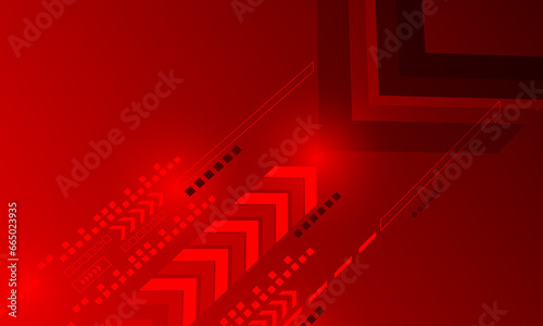 red arrow graphic element connecting hi tech technology abstract background