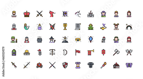fairy tale icon set