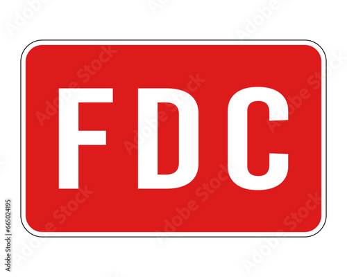 FDC Sign. Fire Department Connection vector sticker