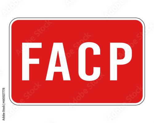 FACP red sign. Fire Alarm Control Panel