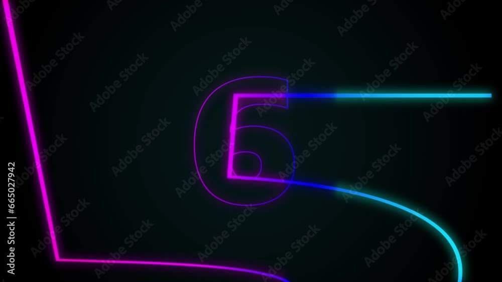countdown glowing neon light countdown glowing neon light