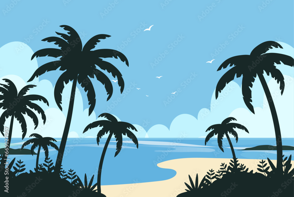 palm silhouettes background style