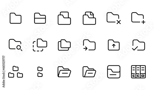 Folder icon set. File catalog, document search, folder synchronisation, local network, vector illustrations. flat vector editable icon. Can use for apps, web design, ui, ux design.