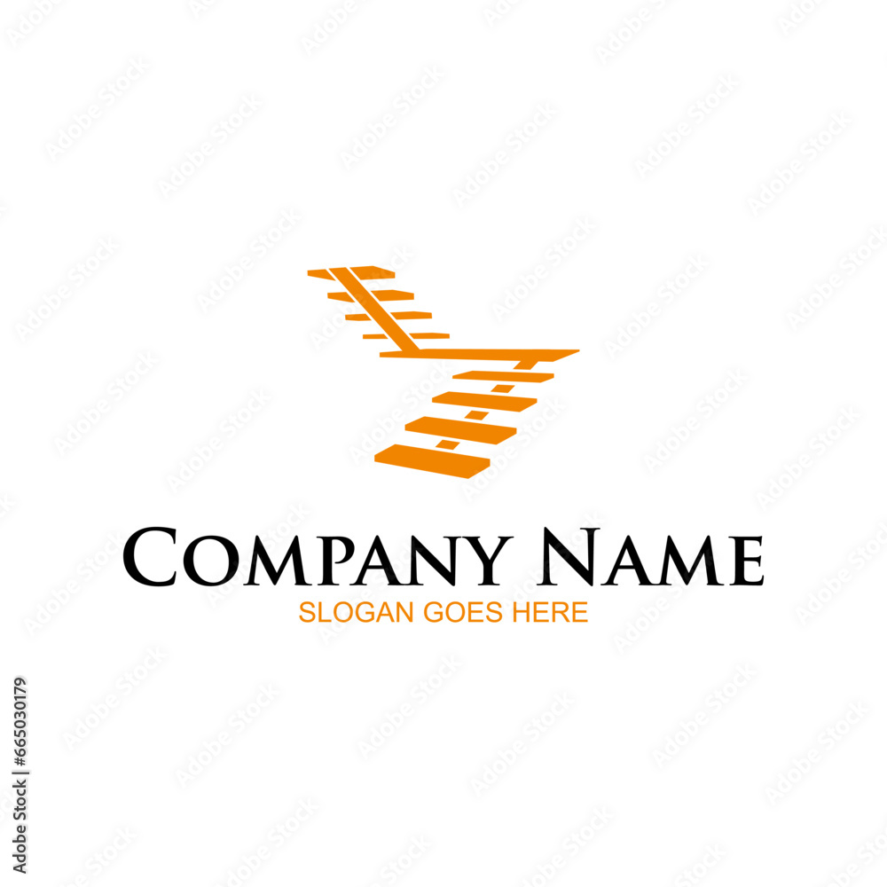 Staircase logo design. Awesome a staircase silhoutte. A staircase logotype Staircase logo design. Awesome a staircase silhoutte. A staircase logotype