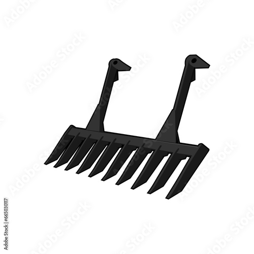 Dozer Root Rake Attachments Vector Art