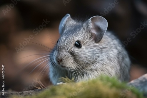 small rodent with grey fur. Generative AI