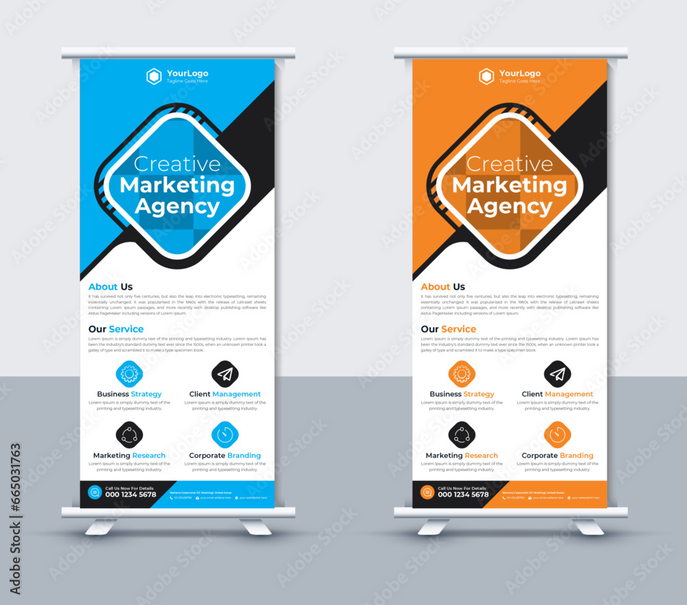 Modern corporate roll up banner design template, Vector Illustrator Modern corporate roll up banner design template, Vector Illustrator