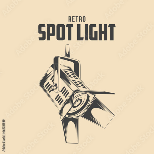 Retro Spot Light Vector