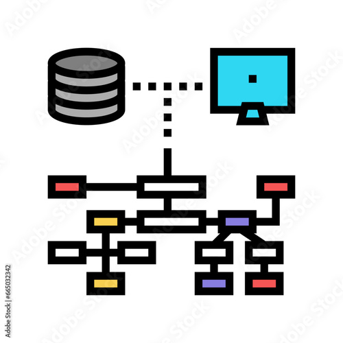 relational database color icon vector. relational database sign. isolated symbol illustration