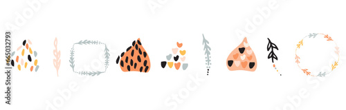 Midcentury modern floral vector endless vector pattern. Organic summer gender neutral 70s matisse wallpaper. 