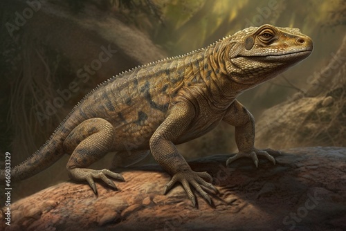 ancient Permian reptile. Generative AI