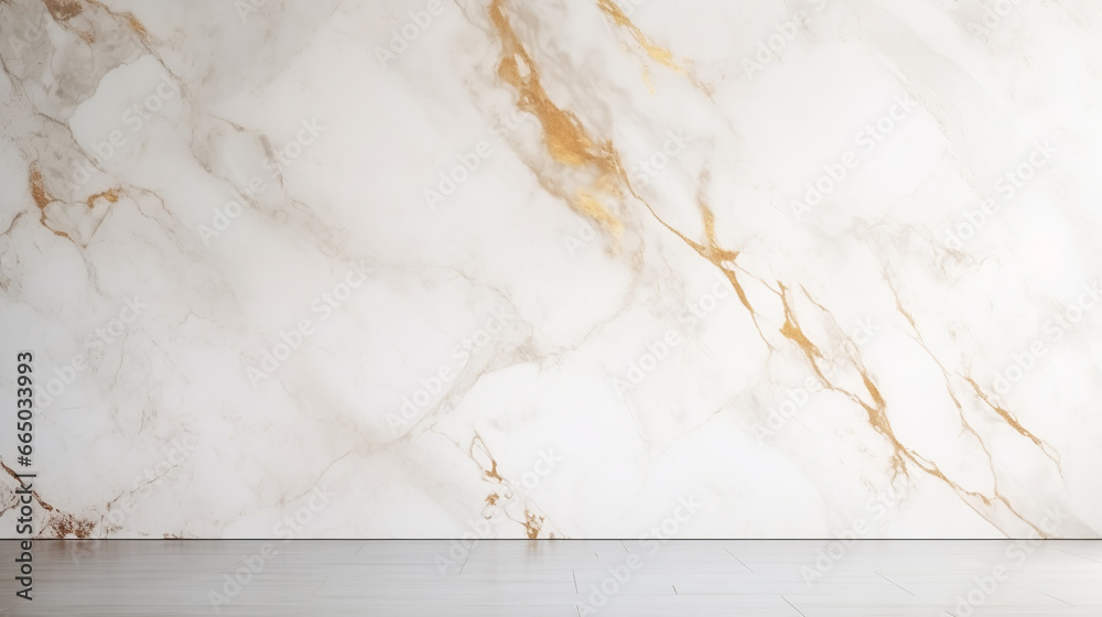 Fototapeta premium Marble, Room interior empty space background mock up, sunlight and shadows room walls and blank parquet floor