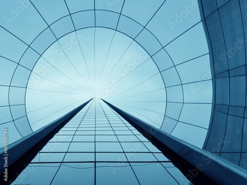 abstract skywalk in blue