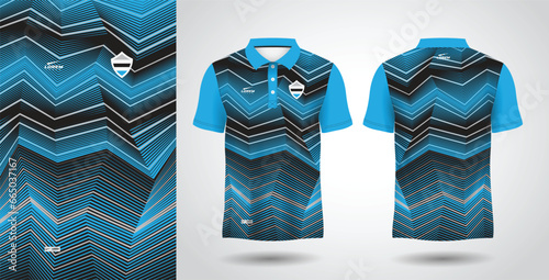 blue and black polo sport shirt sublimation jersey design template
