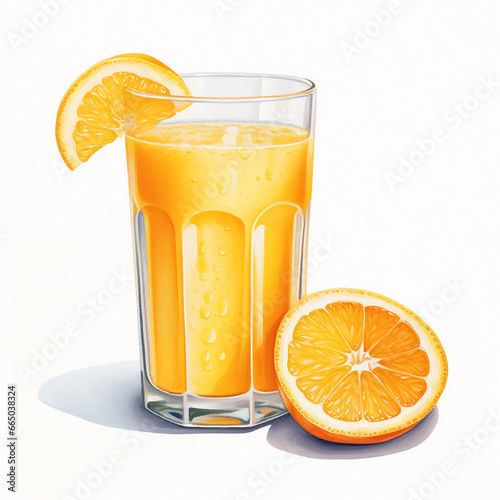 A glass of orange juice, AI Generated