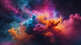 Colorful Abstract Smoke With Cosmic Or Space Background