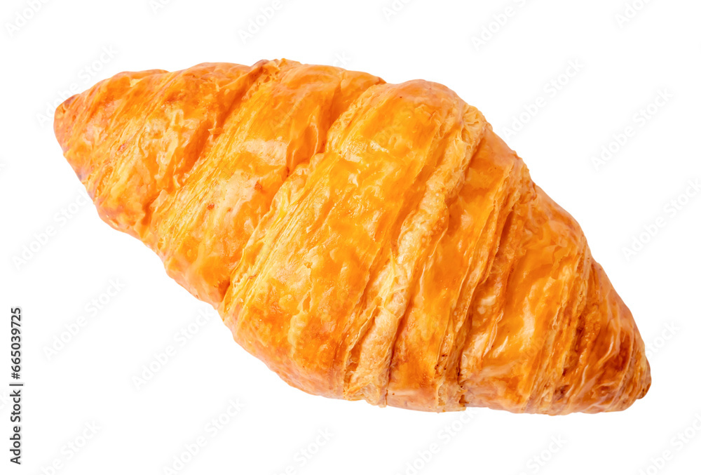 Top view of croissant or French bread isolated on white background with clipping path Top view of croissant or French bread isolated on white background with clipping path