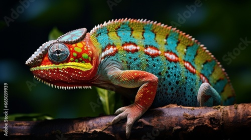 chameleon on a branch generated by AI © Najaf