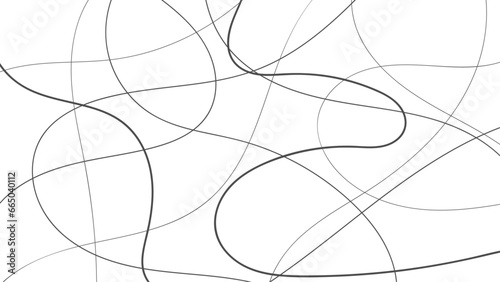 Abstract white background with random black scribble lines. 