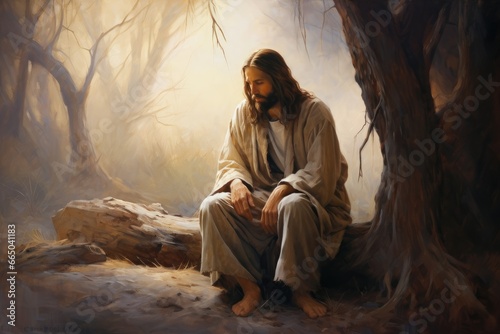 Jesus in contemplation, Prayerful moment in solitude