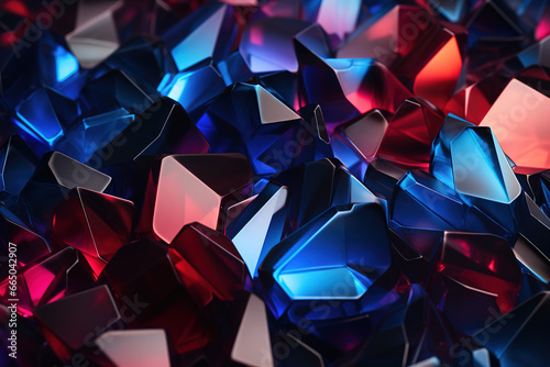 Illustration of abstract crystal range background with red and balck blue colors