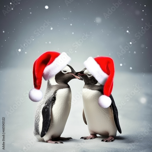 Penguins in love on christmas © Jürgen Fälchle
