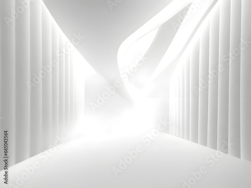 3D White Light Interior Abstract Background