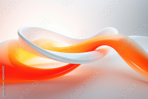 Arrière plan clair avec un flux graphique abstrait orange et blanc en mouvement