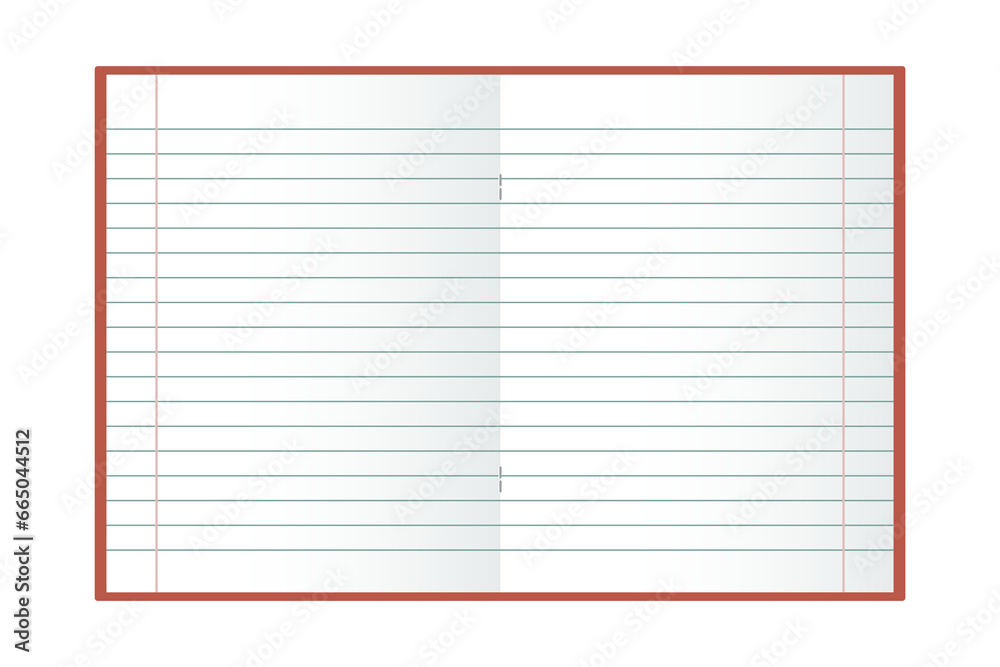 School notebook. Mockup, blank notebook in a line on a white background. Illustration, vector School notebook. Mockup, blank notebook in a line on a white background. Illustration, vector