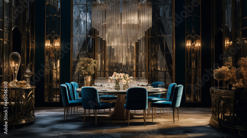 Luxurious Opulent Art Deco Dining Room 