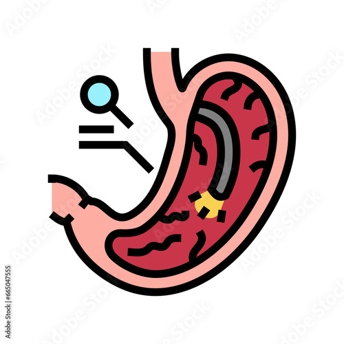 gastroscopy procedure gastroenterologist color icon vector. gastroscopy procedure gastroenterologist sign. isolated symbol illustration