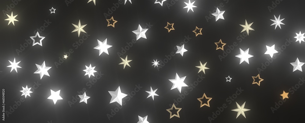 XMAS stars. Confetti celebration, Falling golden abstract decoration for party, birthday celebrate,