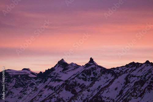 sunrise in the mountains  Patagonia  Argentina