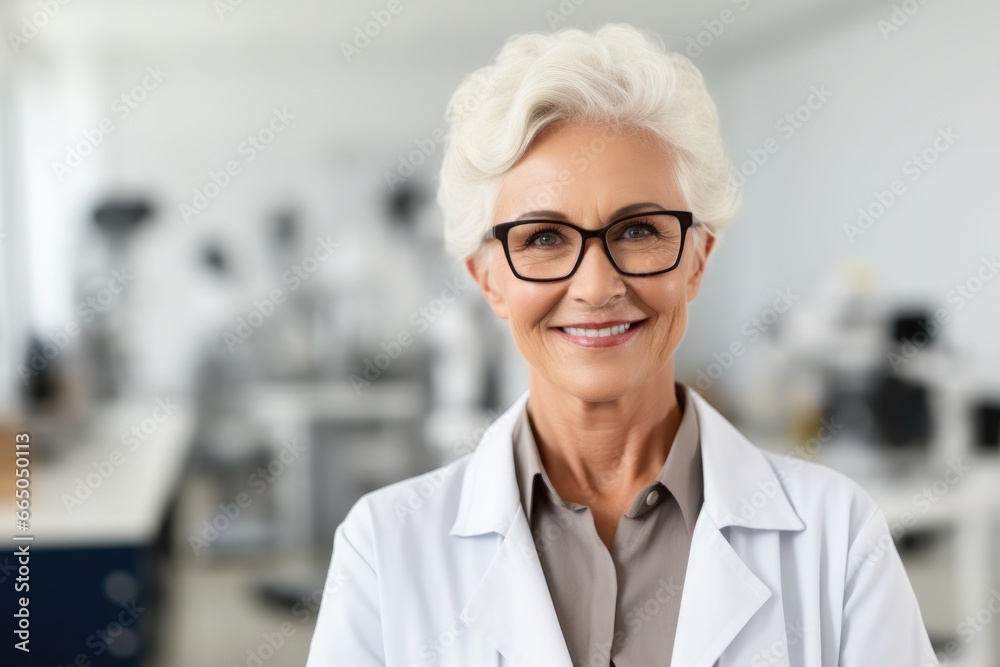 Mature female ophthalmologist in clinic Mature female ophthalmologist in clinic