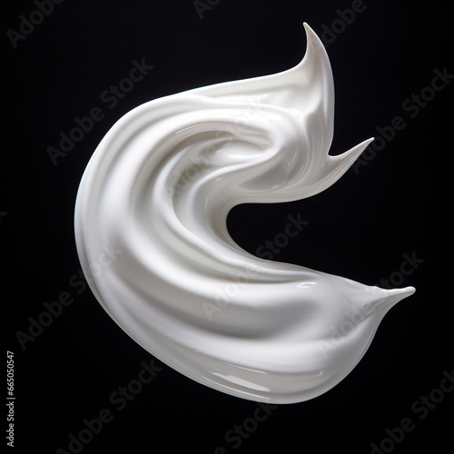White yogurt, flowing spiral, twist professional illustration. Macro. For collage. © A LOT ABOUT EVERYTHI