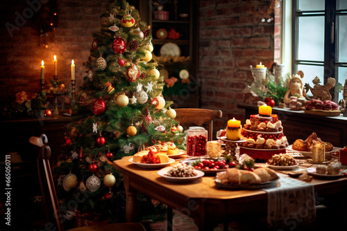 Home decorated for Christmas