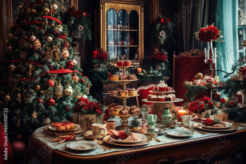 Home decorated for Christmas