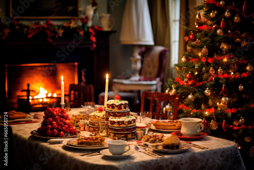 Home decorated for Christmas