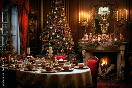 Home decorated for Christmas