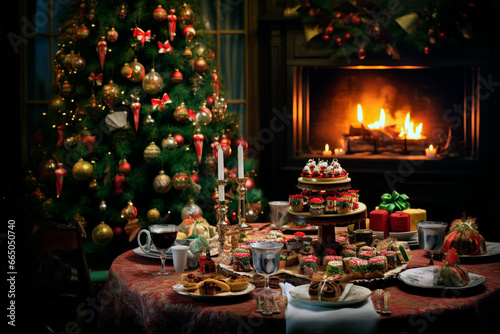 Home decorated for Christmas
