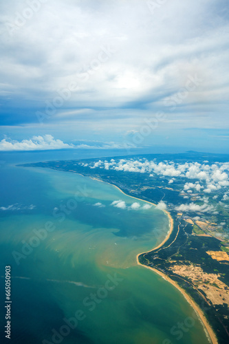 aerial view of the sea and clouds