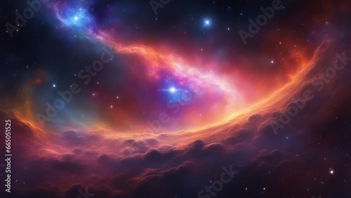 space galaxy background A space scene with a deep space nebula in the center. The image shows a dark and starry background and space dust