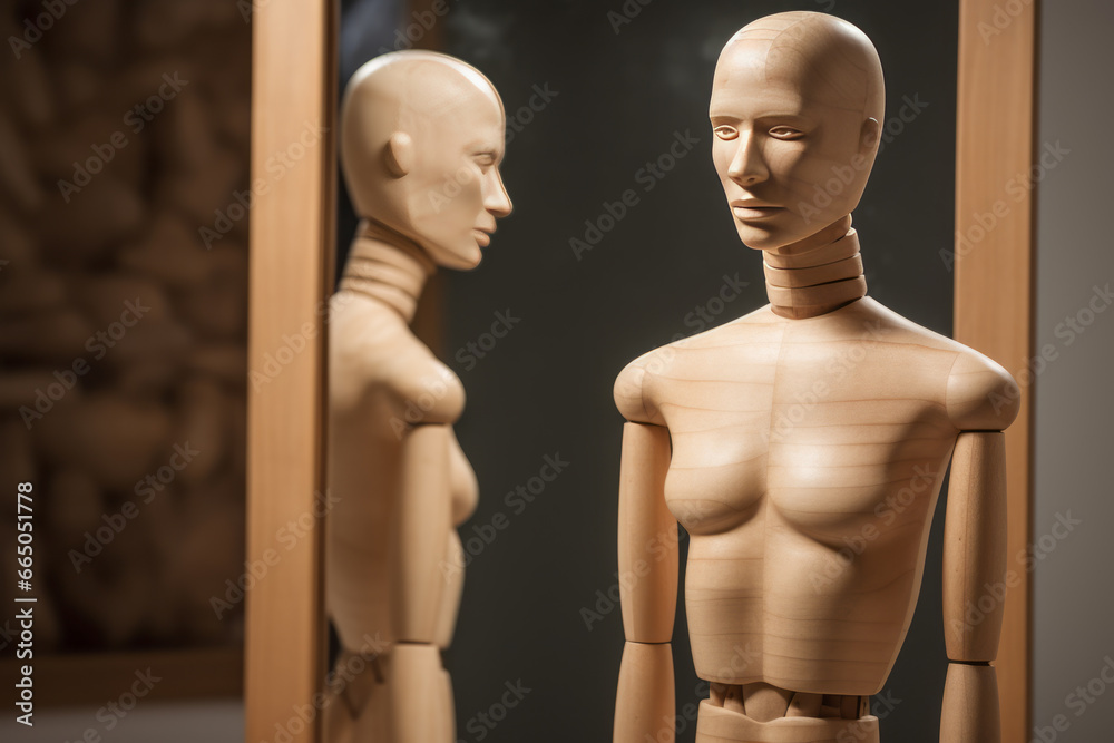 Maniquís de madera con forma humana. Maniquís de madera con forma humana.