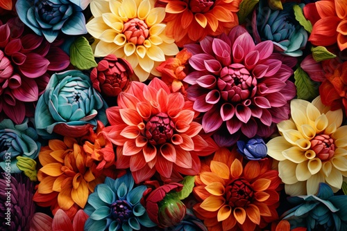 colorful flowers. Generative AI