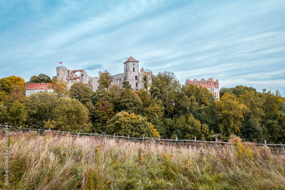 Tenczyn Castle in Rudno on the Trail of the Eagles' Nests. A beautifully situated fortress. Kraków-Częstochowa Upland. Poland