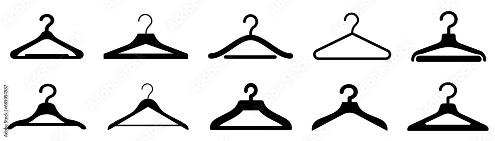 Set of hangers different form on white background. Vector illustration Set of hangers different form on white background. Vector illustration
