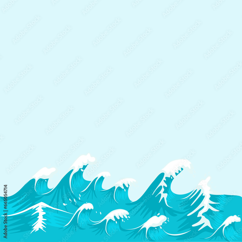 Blue Ocean Wave Illustration Blue Ocean Wave Illustration