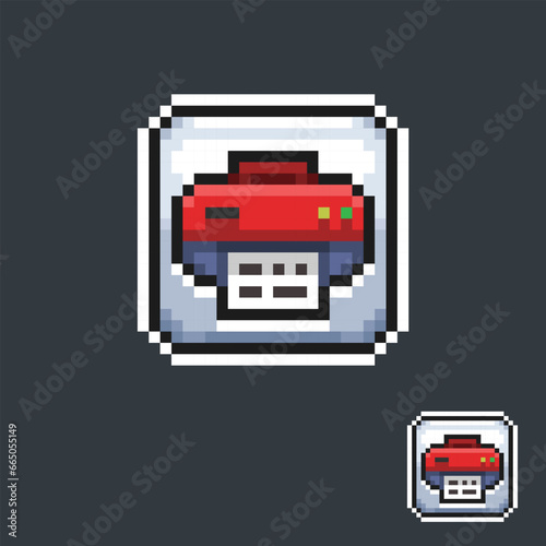 printer icon sign in pixel art style