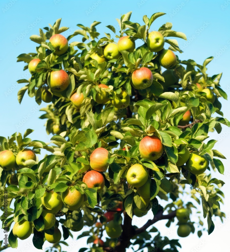 A beautiful green apple tree.